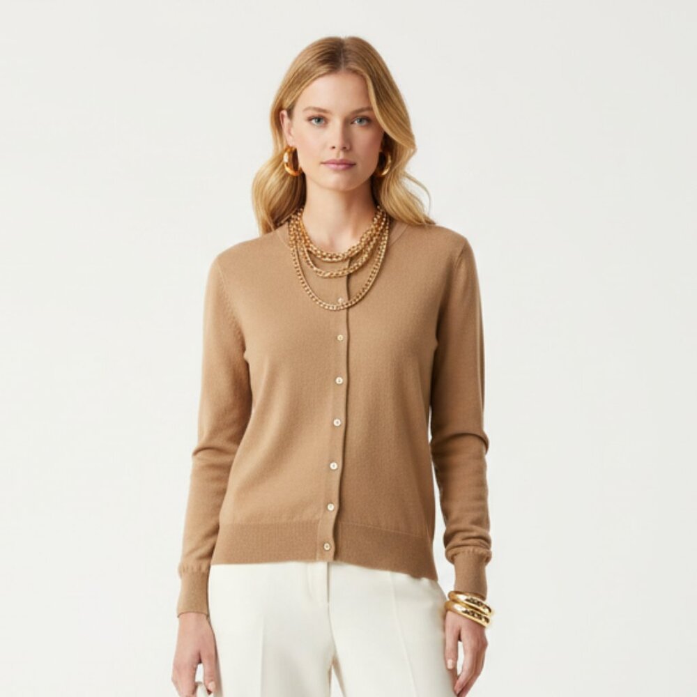 Pure Collection 100% Cashmere Long Sleeve Cardigan Button Up Sweater 12